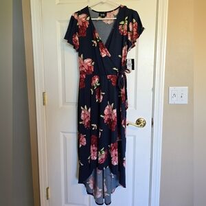 by&by Floral Faux Wrap Dress
